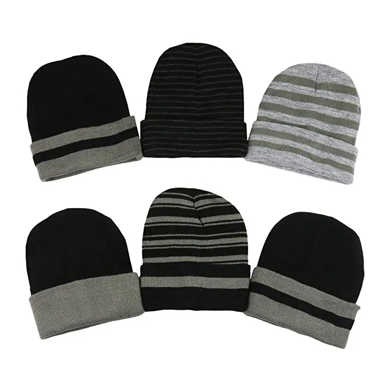 6-Pack: Men's Soft Stretchy Beanies