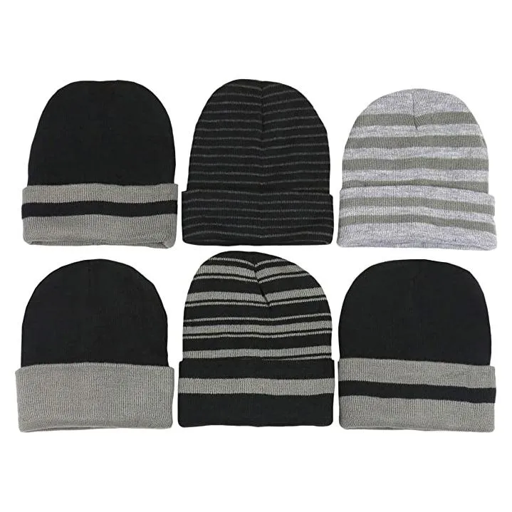 6-Pack: Men's Soft Stretchy Beanies