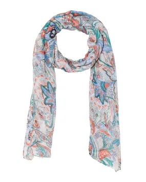 Aconite Scarf | Ivory / Azure Blue