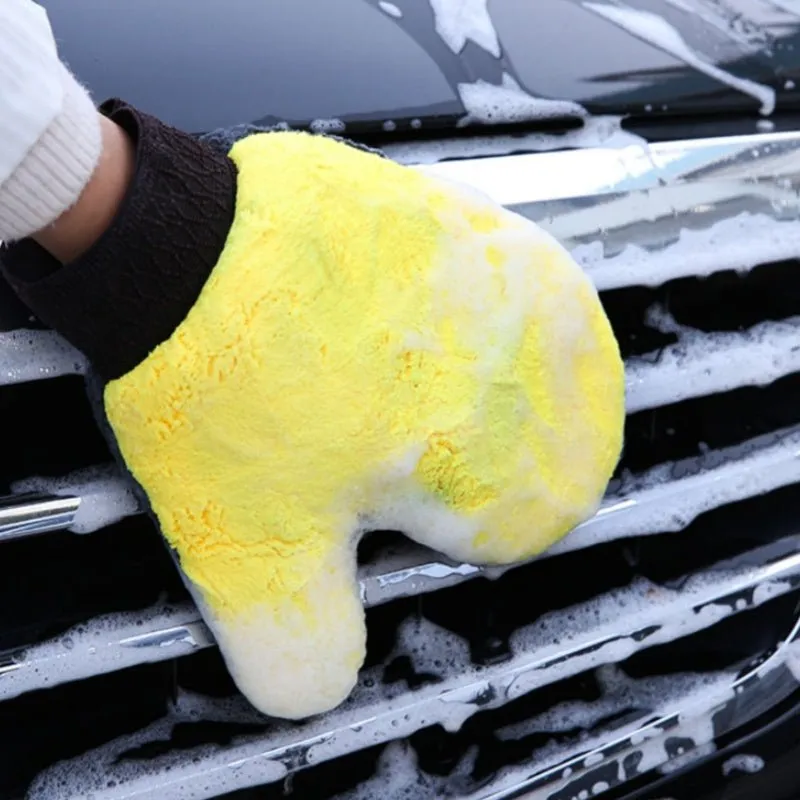 Bear Paw Coral Fleece Car Wiping Gloves for Telsa 3/Y/X/S【2PCS】