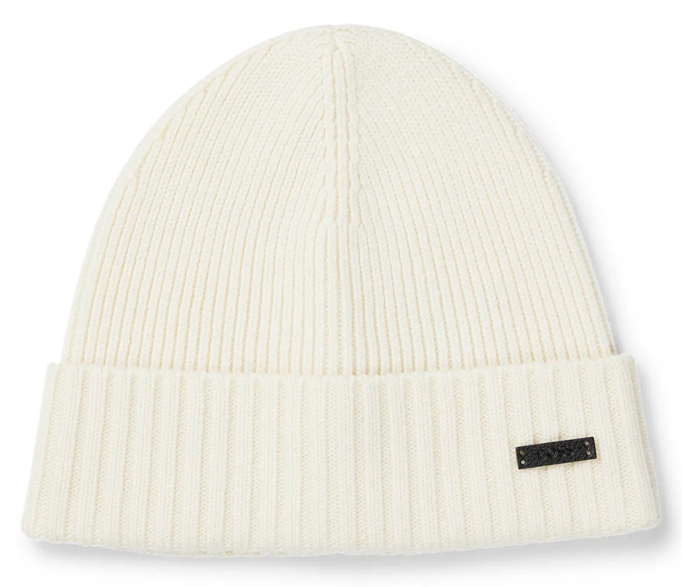 Boss Fati Beanie Hat In White For Women