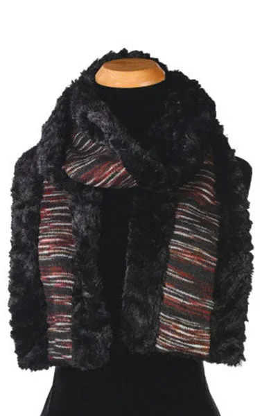 Classic Scarf -  Sweet Stripes in Cherry Cordial with Assorted Faux Fur (Limited Availability)