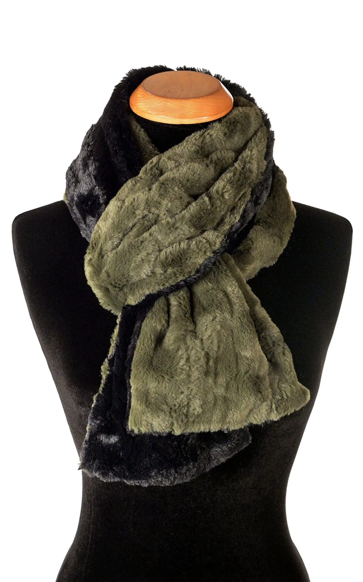 Classic Scarf - Two-Tone, Cuddly Faux Fur in Black Combinations