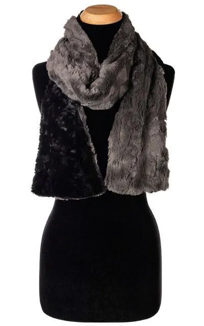 Classic Scarf - Two-Tone, Cuddly Faux Fur in Black Combinations