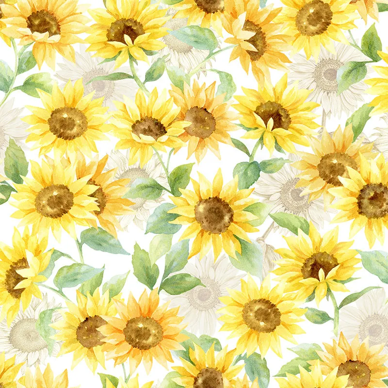 Cloud Cuddle® Print - Sunflowers Sunshine Yardage