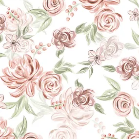 Cloud Cuddle® Print - Sweetflowers Rose Yardage