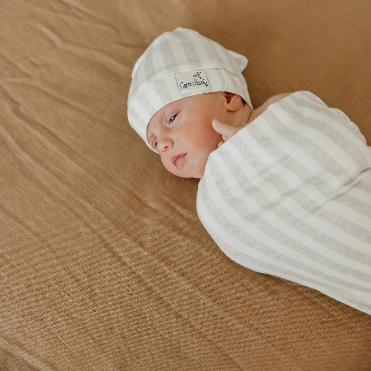 Copper Pearl Newborn Top Knot Hat | Coastal