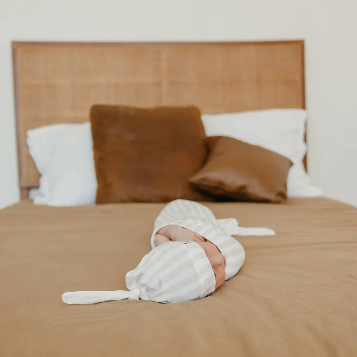 Copper Pearl Newborn Top Knot Hat | Coastal