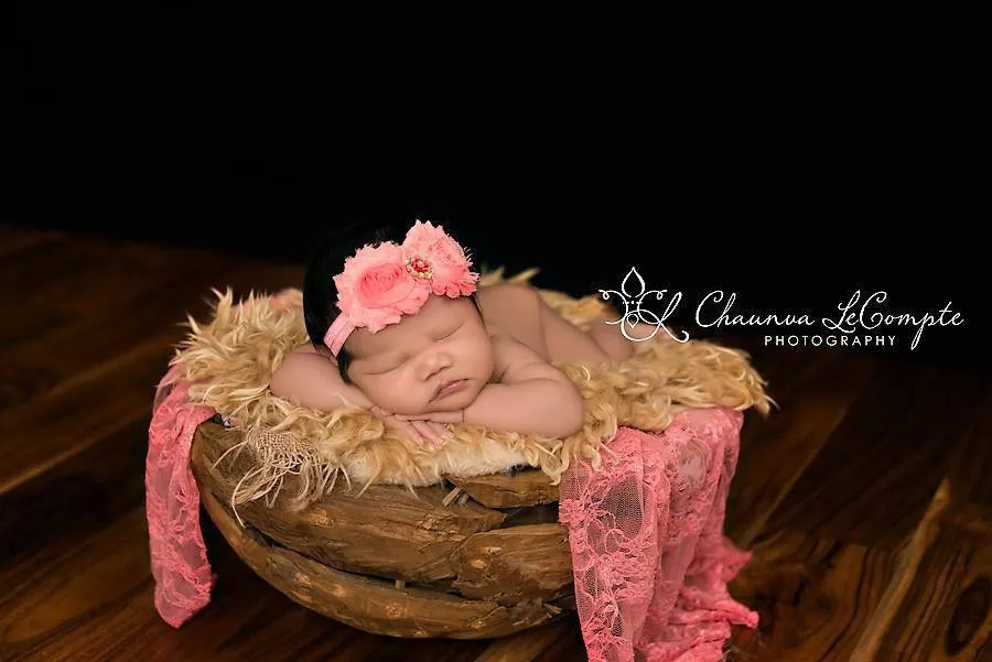 Coral Stretch Lace Layer Wrap Newborn Photography