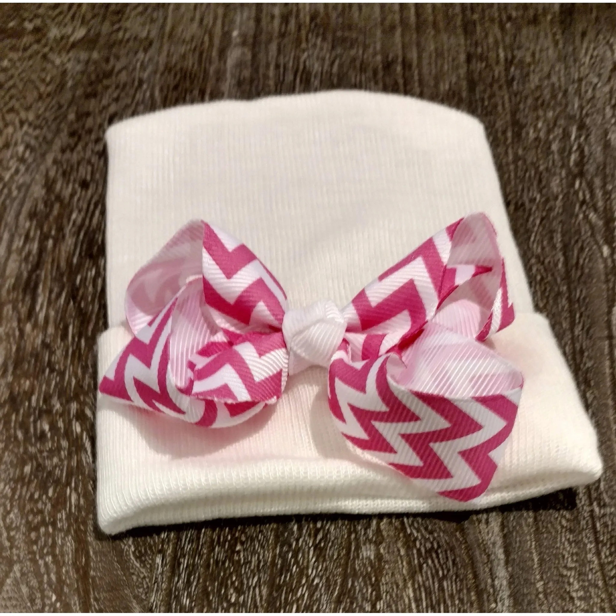 Cradle Cuties Chevron Bow Hat