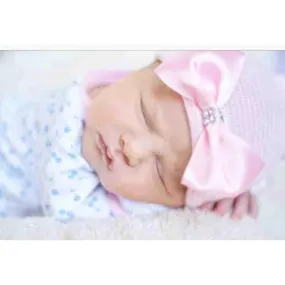 Cradle Cuties Satin & Crystal Bow Hat