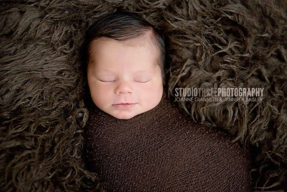 Dark Brown Stretch Knit Baby Swaddle Wrap