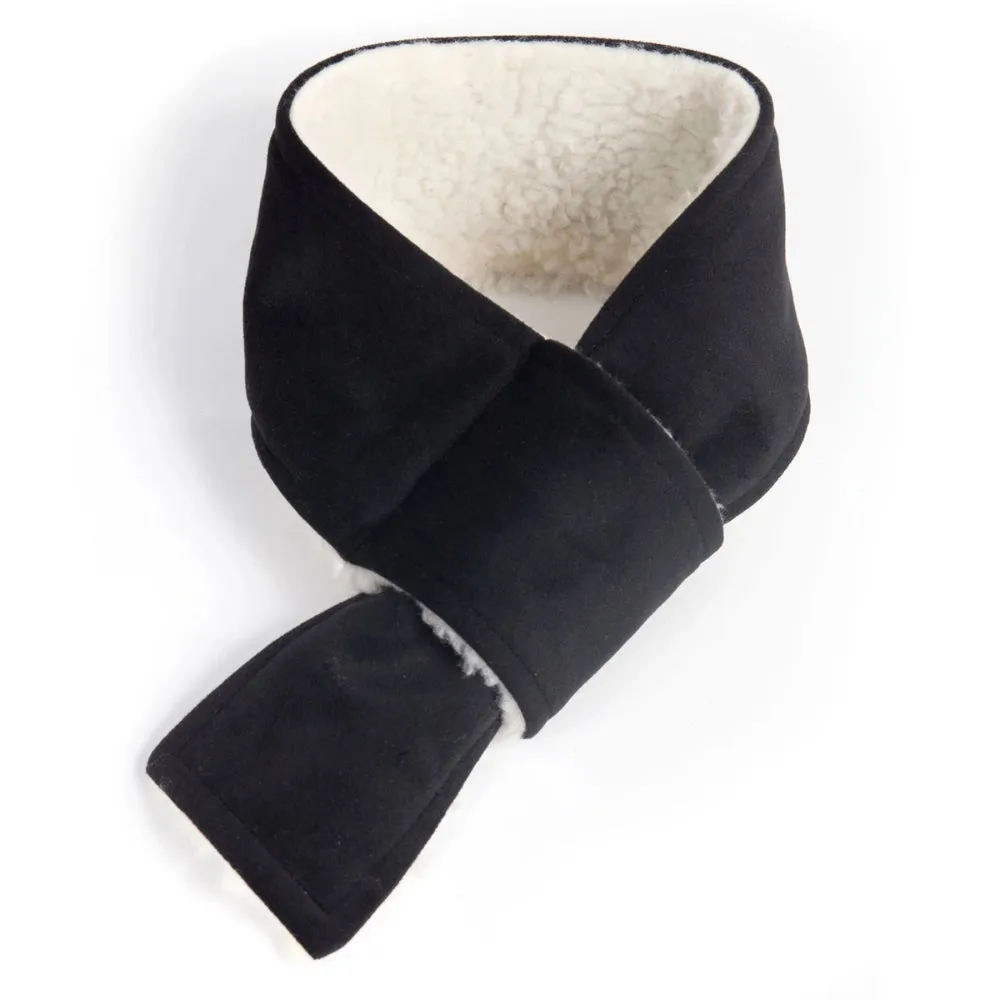 Doggy Scarf in Black Velvet and Sherpa