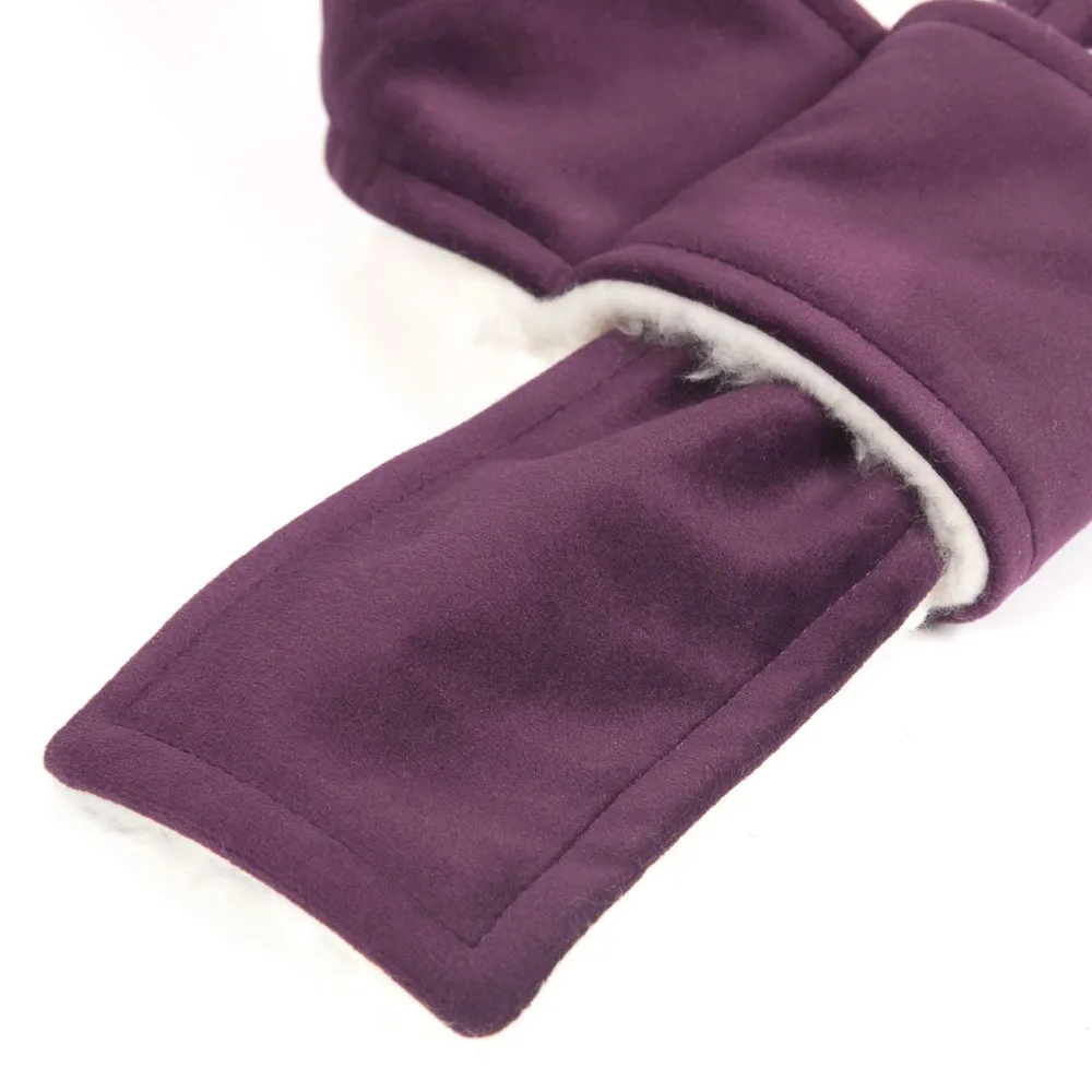 Doggy Scarf in Plum Velvet and Sherpa