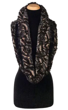 Double Cowl Shrug - Luxury Faux Fur in Vintage Rose with Cuddly Black (One Left!)