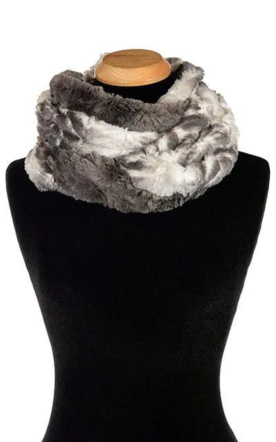 Double Cowl Shrug - Matterhorn Faux Fur with Cuddly Gray (Limited Availability)