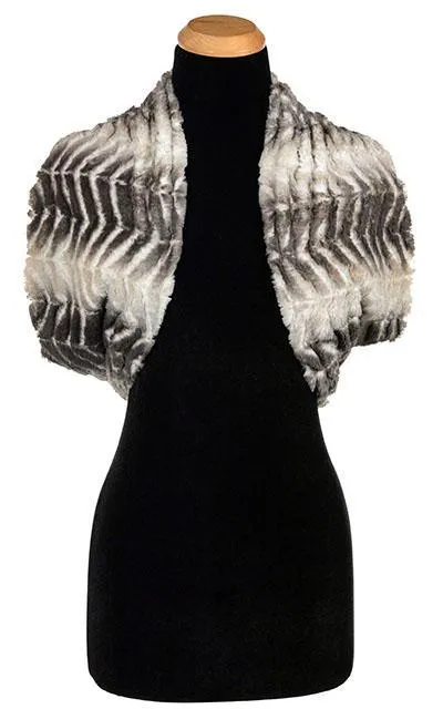 Double Cowl Shrug - Matterhorn Faux Fur with Cuddly Gray (Limited Availability)