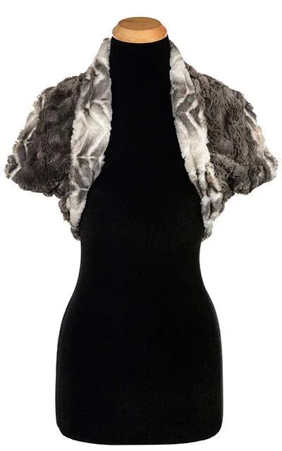 Double Cowl Shrug - Matterhorn Faux Fur with Cuddly Gray (Limited Availability)