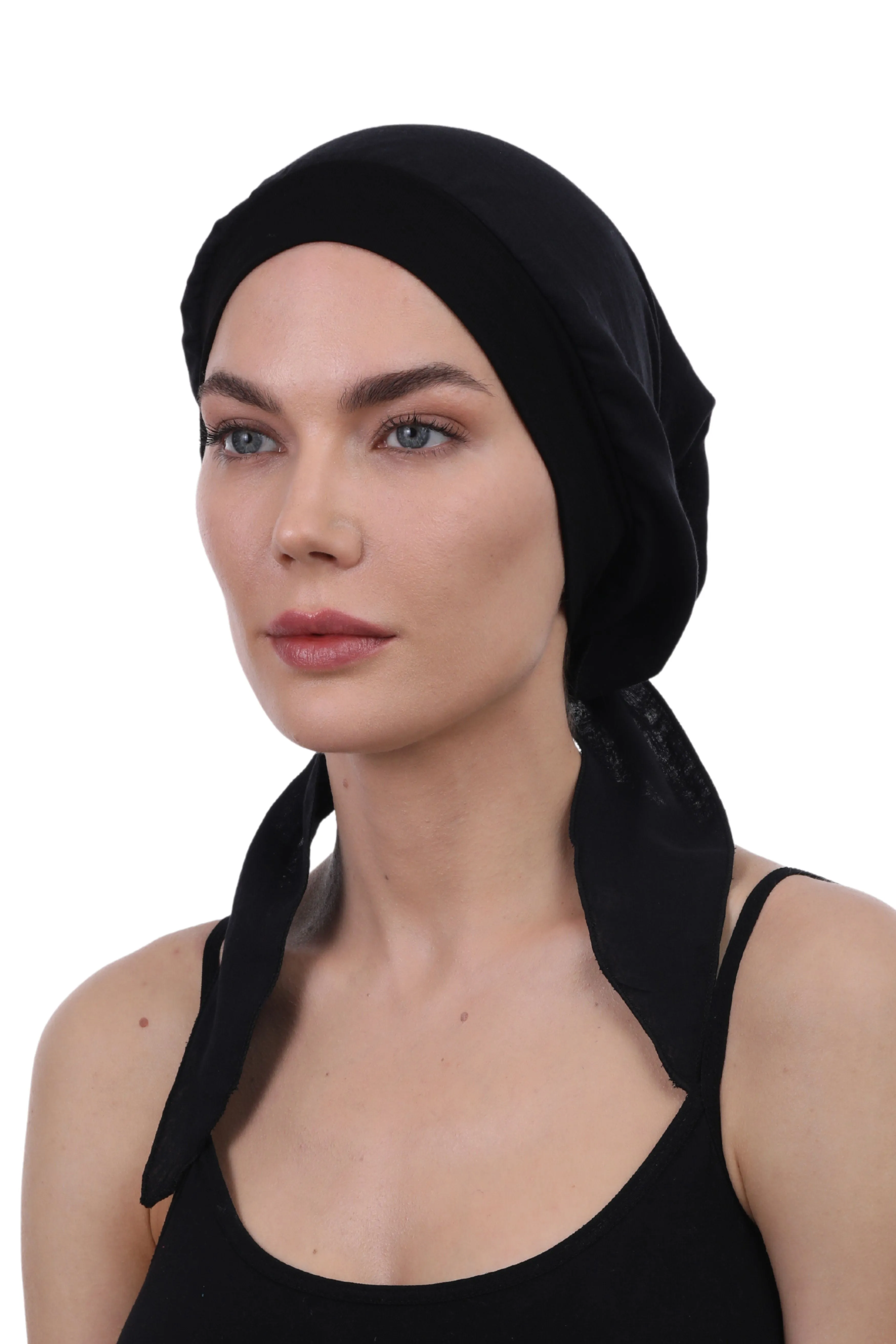 Easy Tie Pure Cotton Head Scarf with Bamboo Front