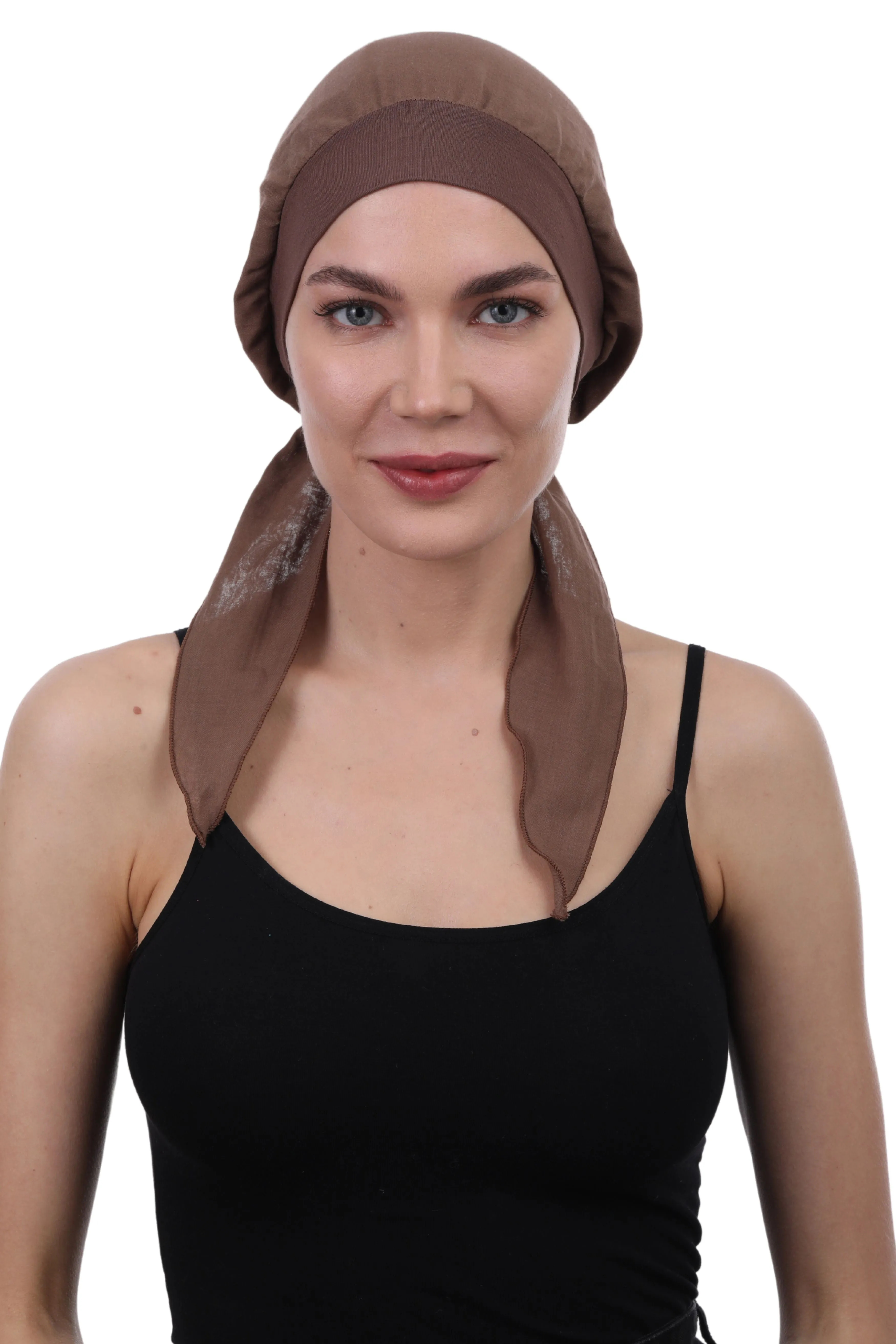 Easy Tie Pure Cotton Head Scarf with Bamboo Front