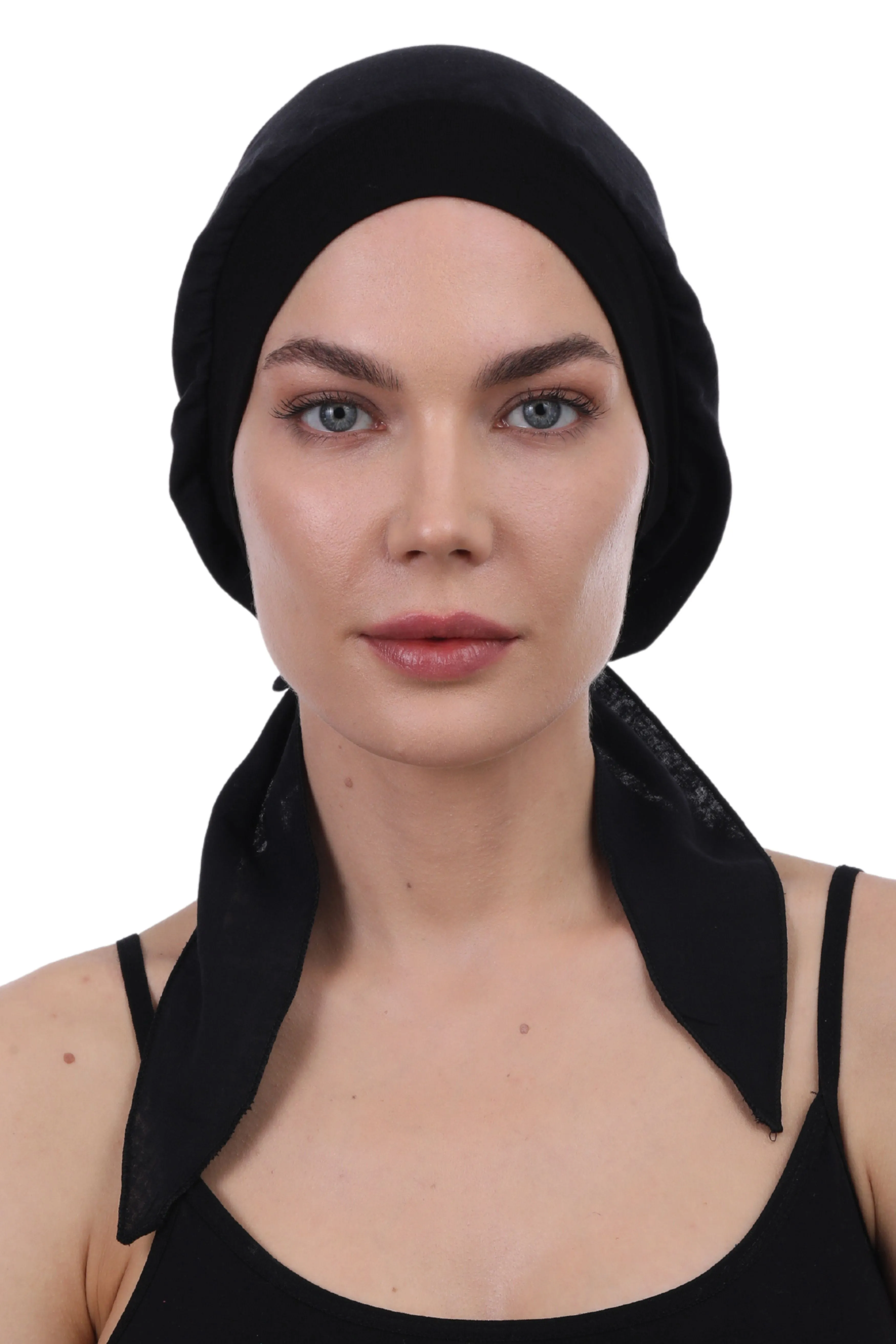 Easy Tie Pure Cotton Head Scarf with Bamboo Front