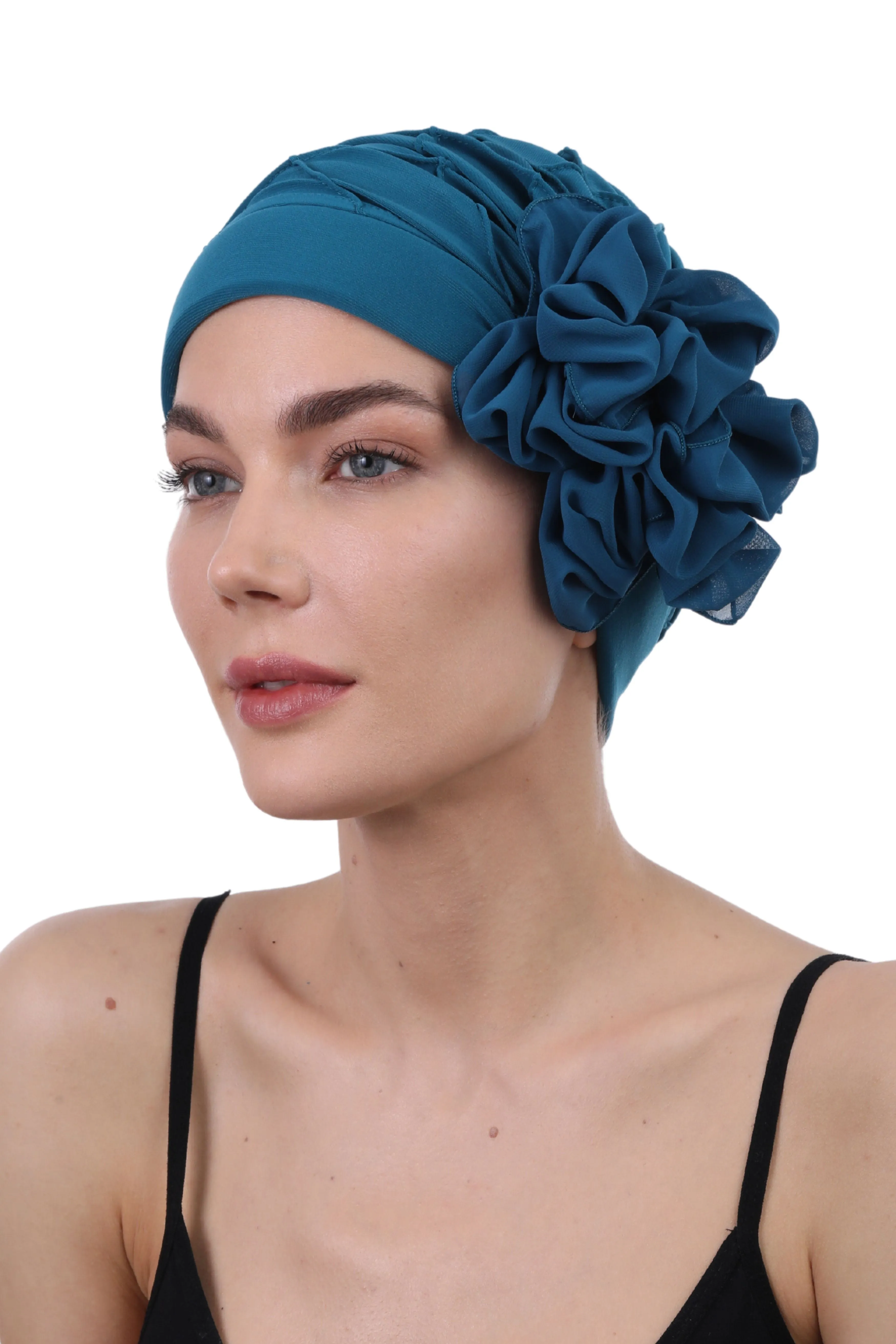 Easy Tie Pure Cotton Head Scarf with Bamboo Front