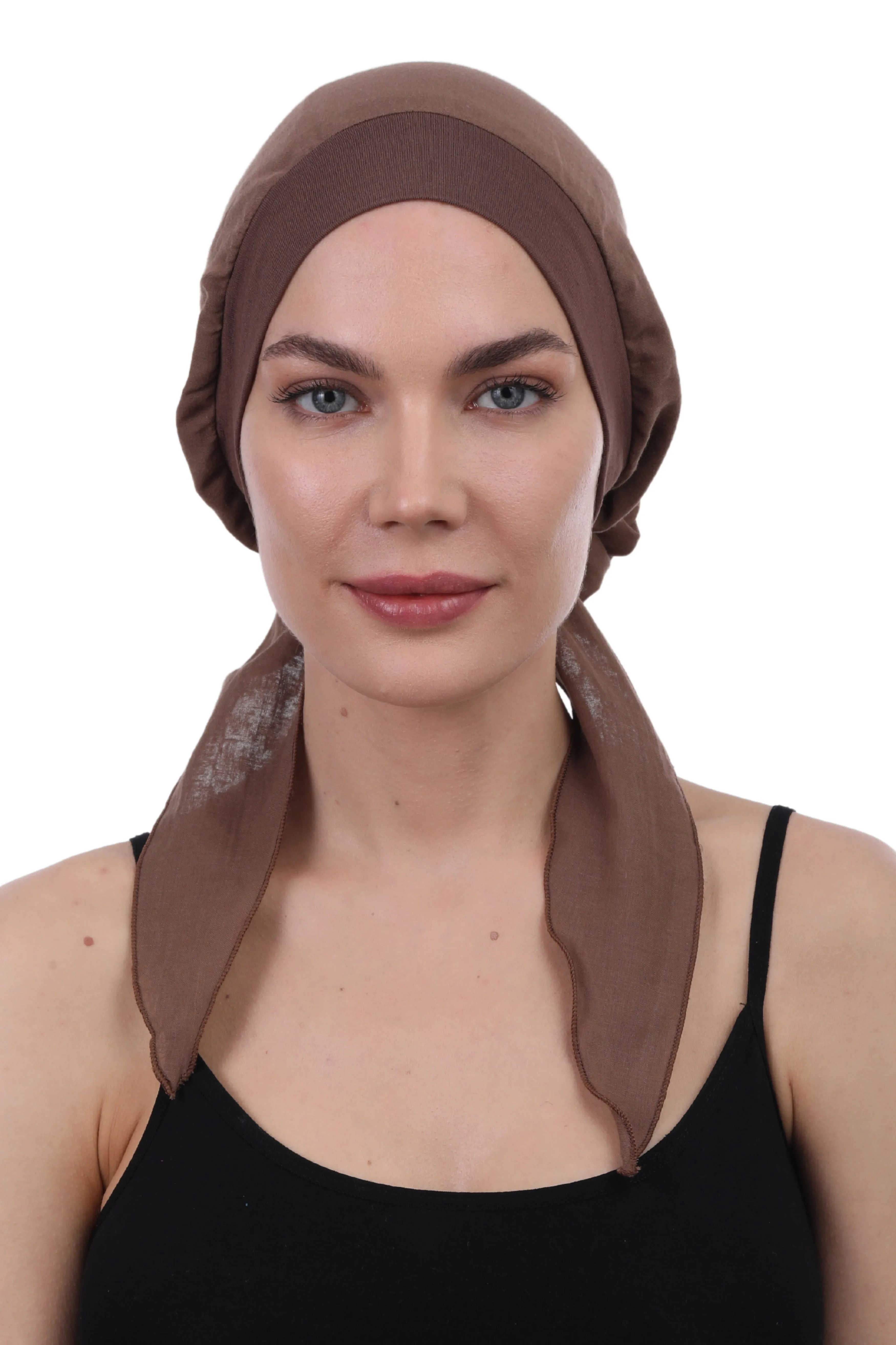 Easy Tie Pure Cotton Head Scarf with Bamboo Front