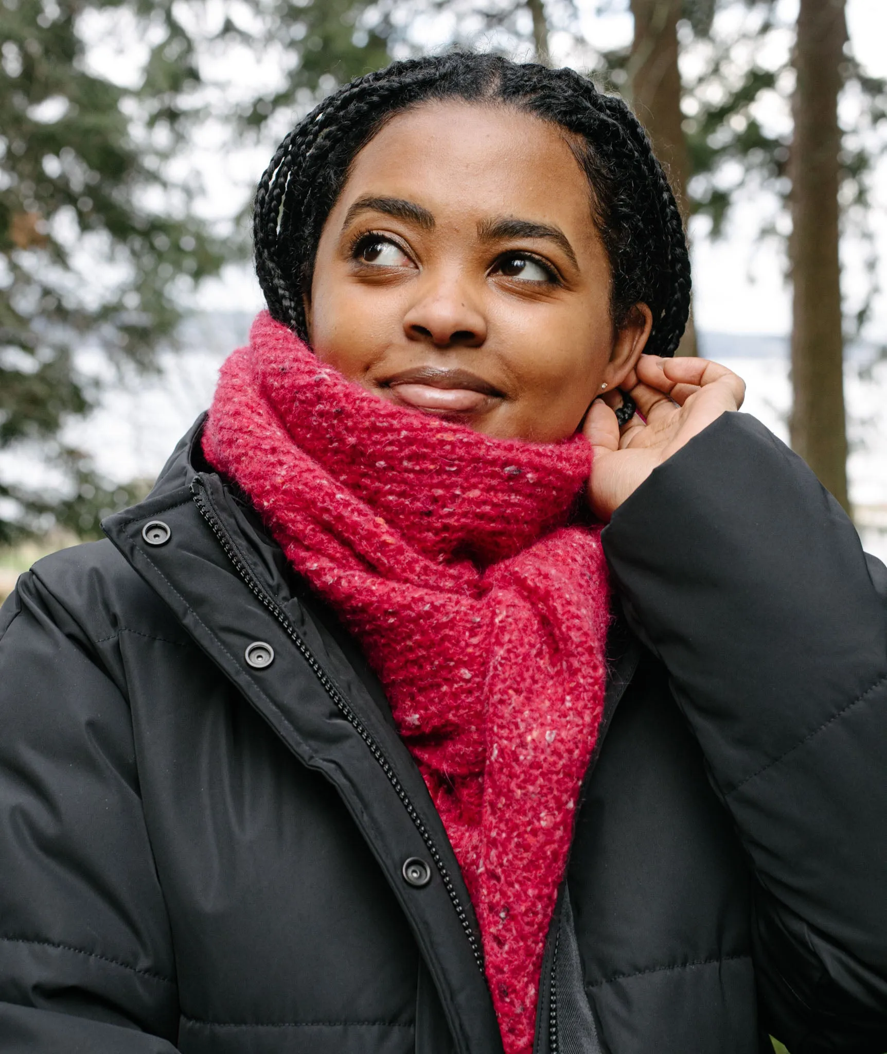 Easy Triangle Scarf Using Rowan Fine Tweed Haze