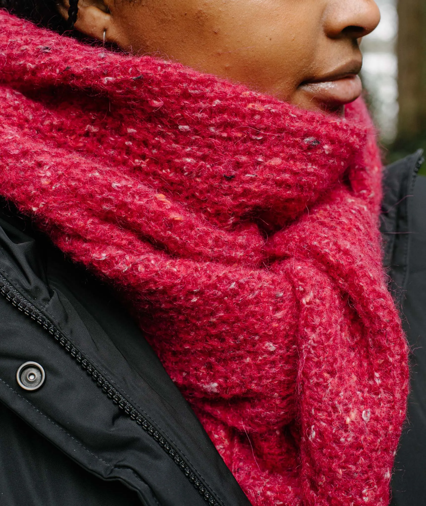 Easy Triangle Scarf Using Rowan Fine Tweed Haze