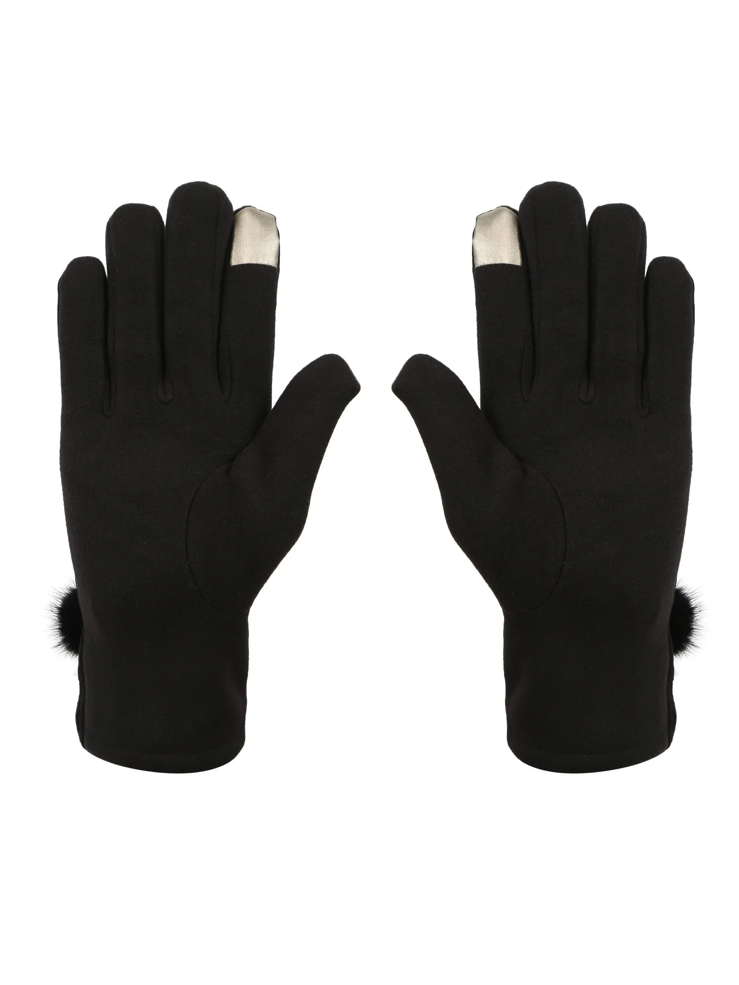 FabSeasons Warm PU Winter gloves with Touchscreen finger for Girls and Women