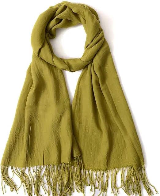 GERIINEER Winter Long Wool Soft Warm Tassel Scarves for Women | Unisex Scarfs Shawls and Wraps