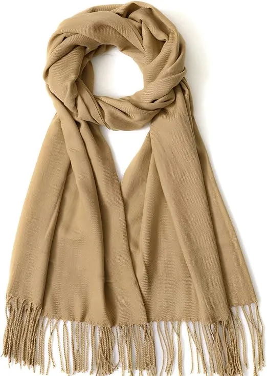 GERIINEER Winter Long Wool Soft Warm Tassel Scarves for Women | Unisex Scarfs Shawls and Wraps