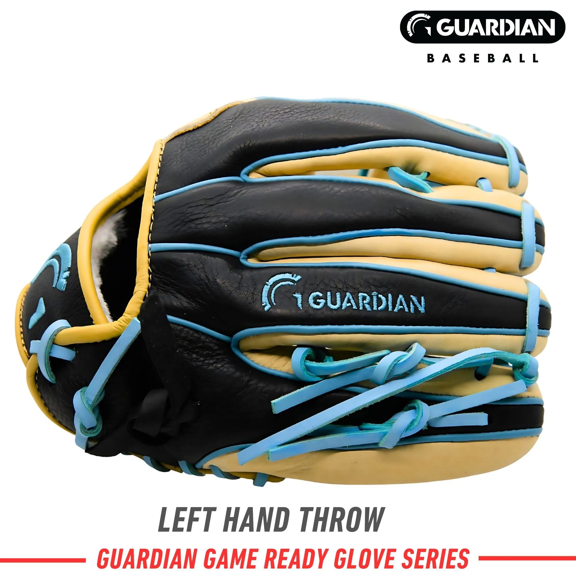 Guardian Game Ready Pre-Broken In Baseball Glove (Natural/Columbia Blue/Black)