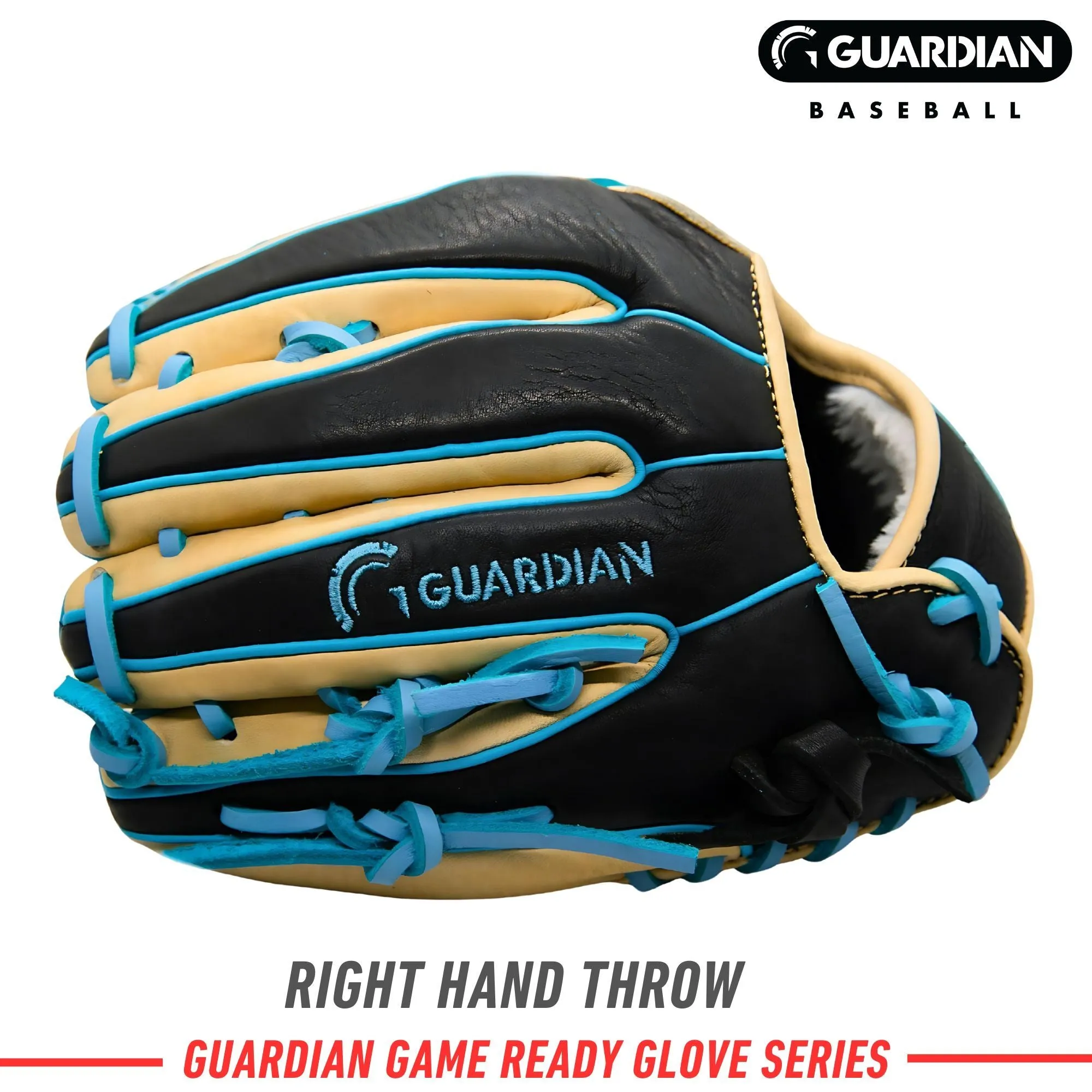 Guardian Game Ready Pre-Broken In Baseball Glove (Natural/Columbia Blue/Black)