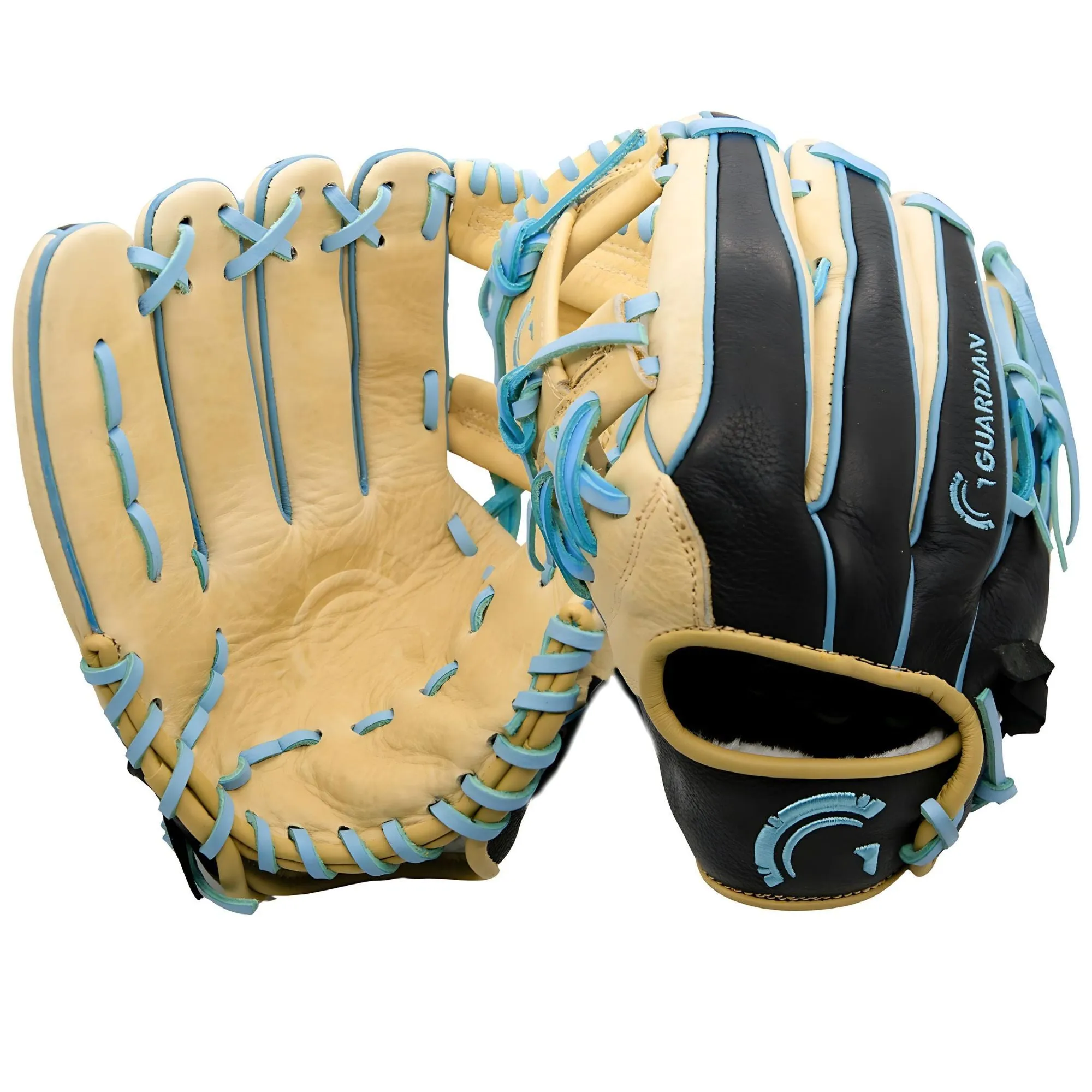 Guardian Game Ready Pre-Broken In Baseball Glove (Natural/Columbia Blue/Black)