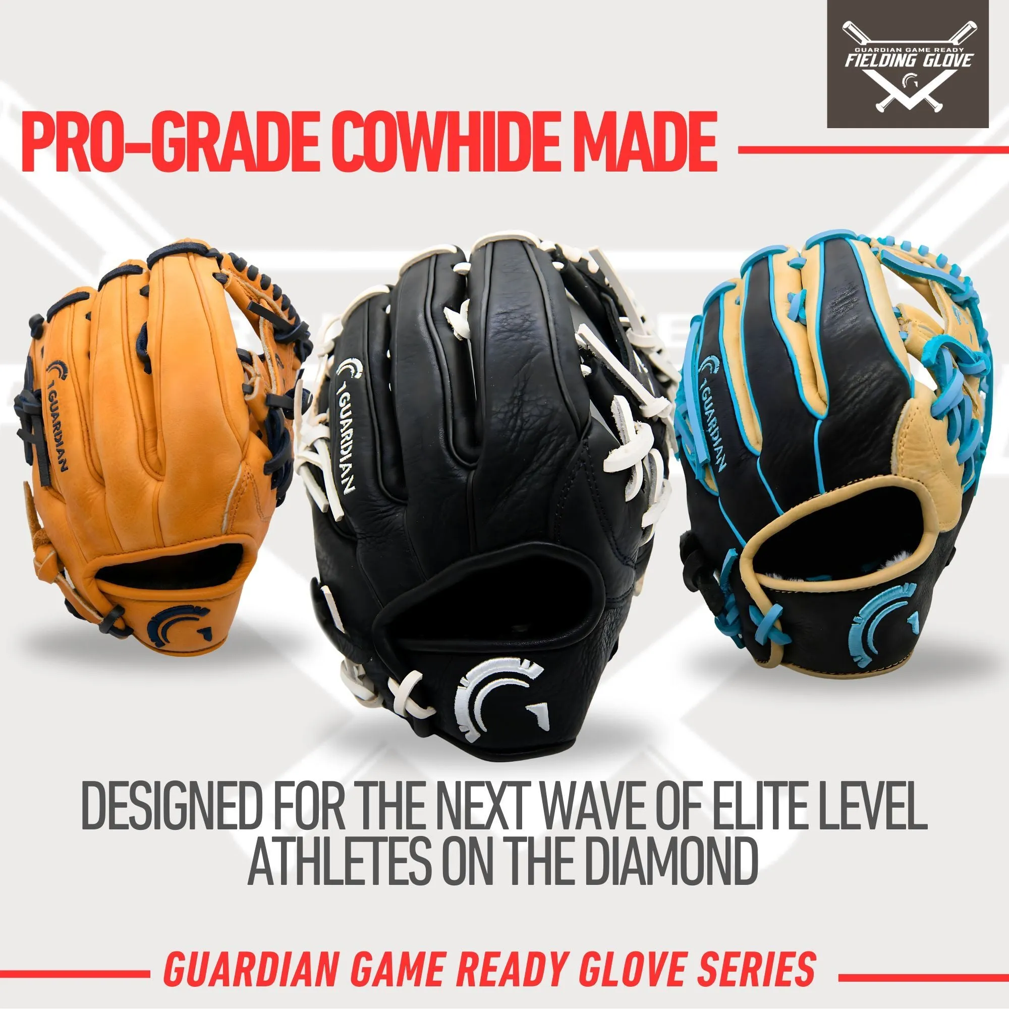 Guardian Game Ready Pre-Broken In Baseball Glove (Natural/Columbia Blue/Black)