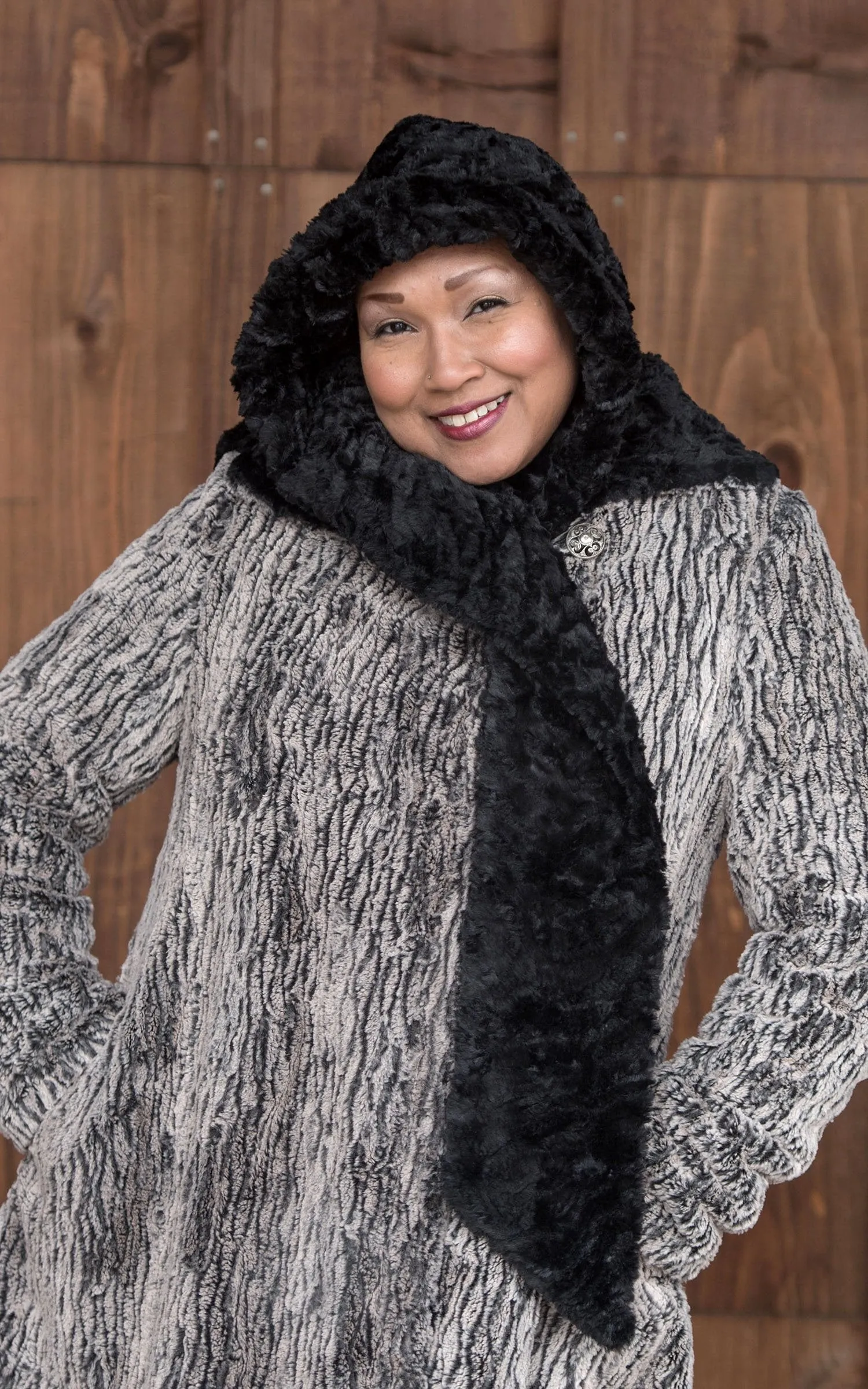 Hoody Scarf - Assorted Cuddly Faux Fur in Solid Combinations (Cuddly Black Sold Out!)