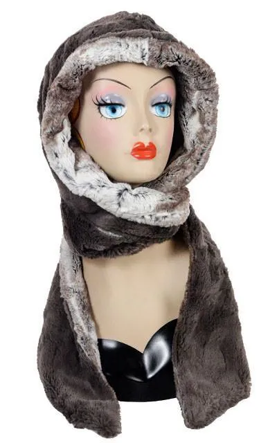 Hoody Scarf - Luxury Faux Fur in Birch with Cuddly Fur