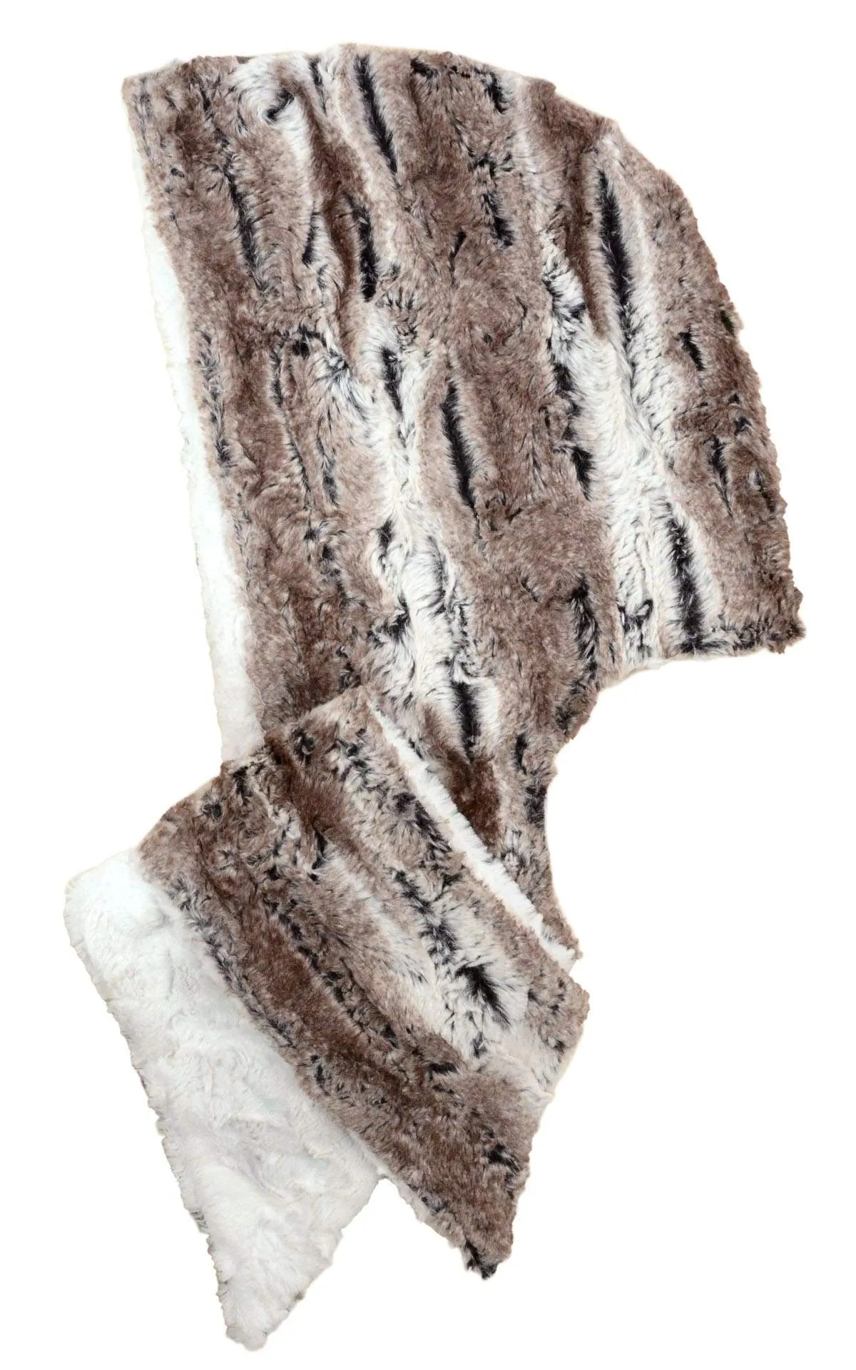 Hoody Scarf - Luxury Faux Fur in Birch with Cuddly Fur