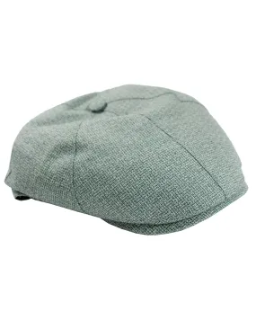 Kiton Soft Cap Green Gray Newsboy Cap SALE