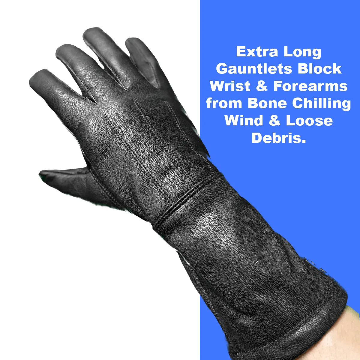 Ladies Water Resistant Deerskin Leather Gauntlet Glove