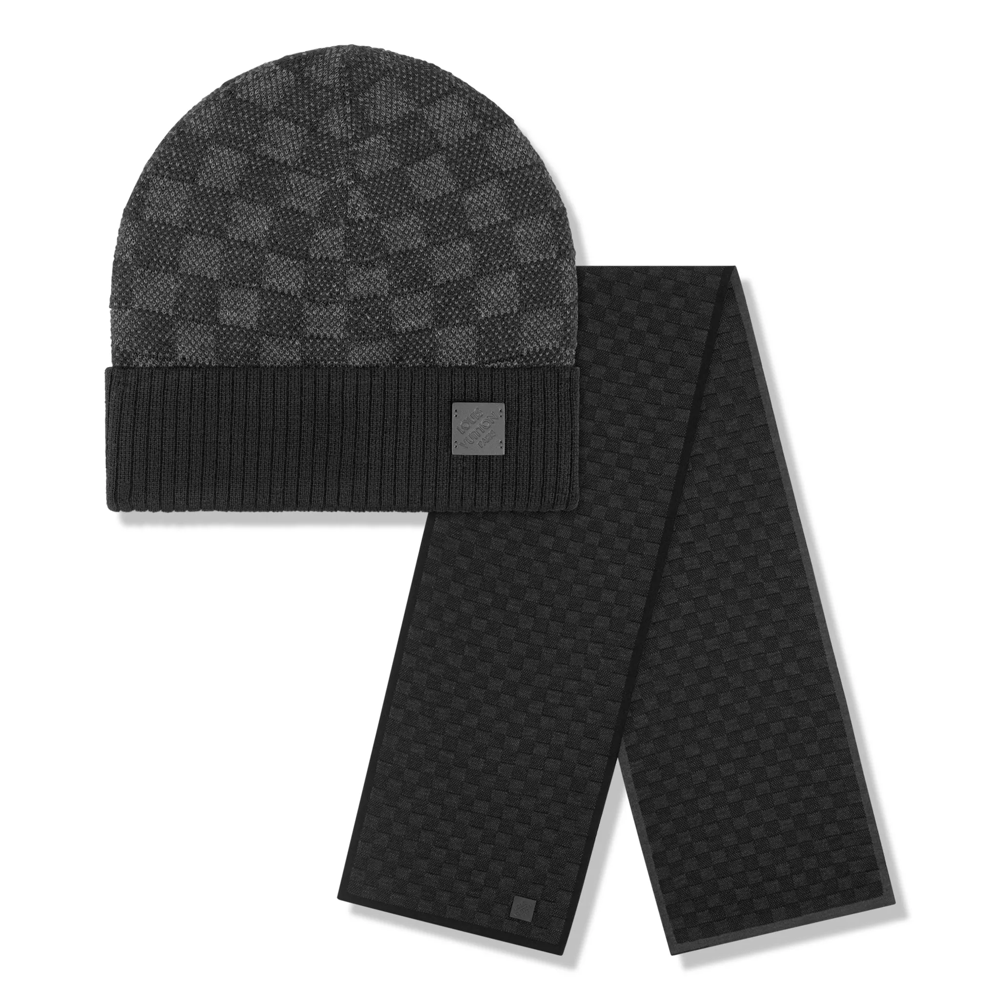 Louis Vuitton Néo Petit Damier Anthracite Beanie & Scarf