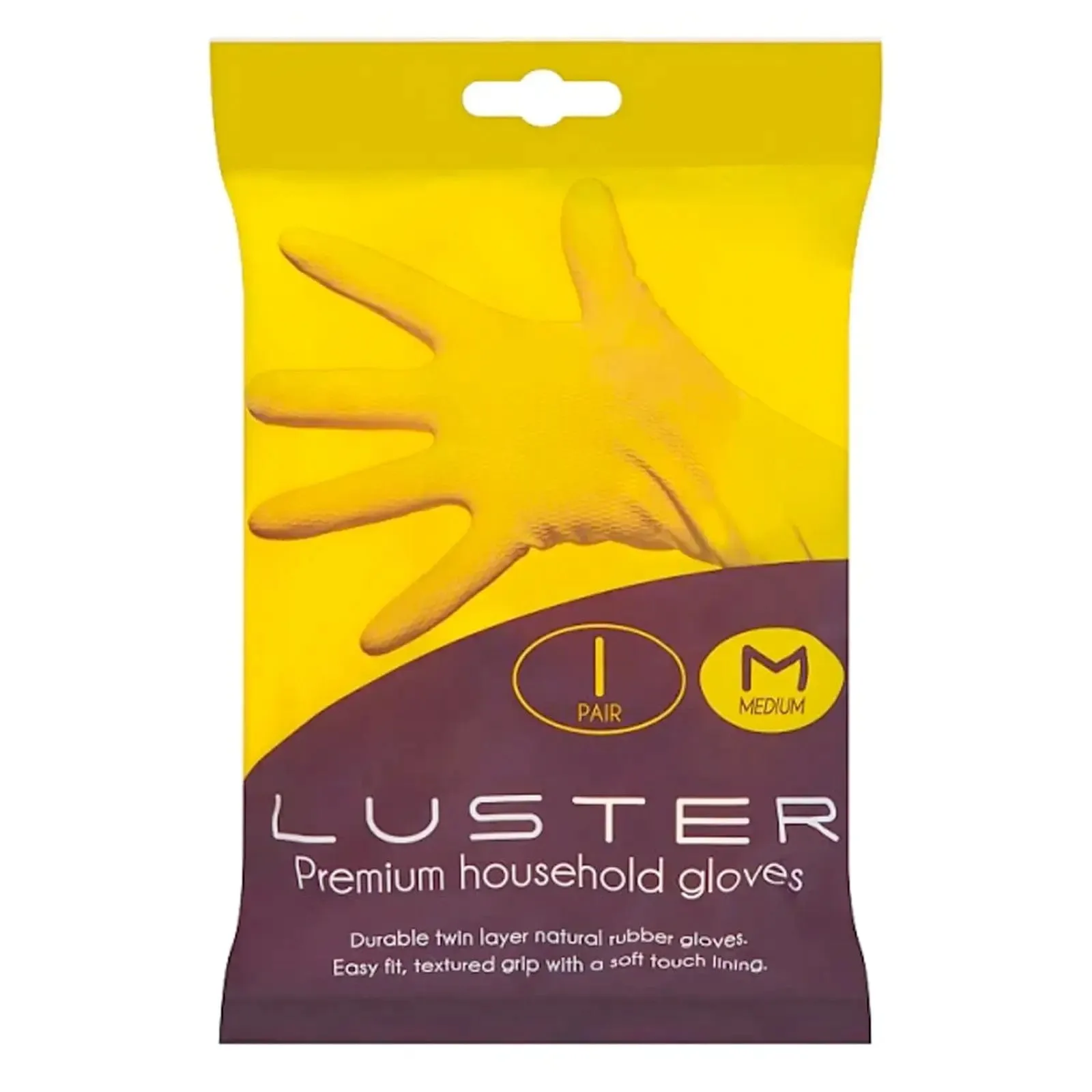 Luster Premium Household Gloves Yellow Rubber Soft Lining