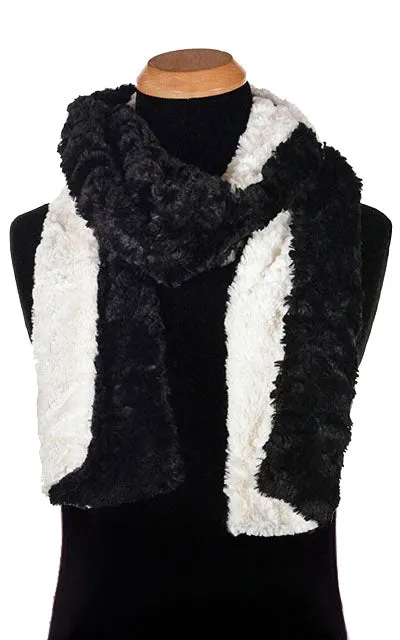 Men's Classic Scarf - Two-Tone, Cuddly Faux Fur in Ivory Combinations