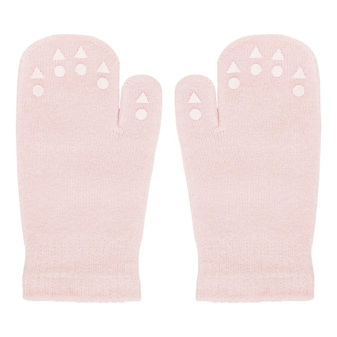 Mittens with non-slip grip - Organic Cotton - Soft Pink