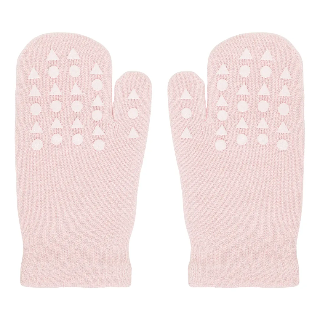 Mittens with non-slip grip - Organic Cotton - Soft Pink