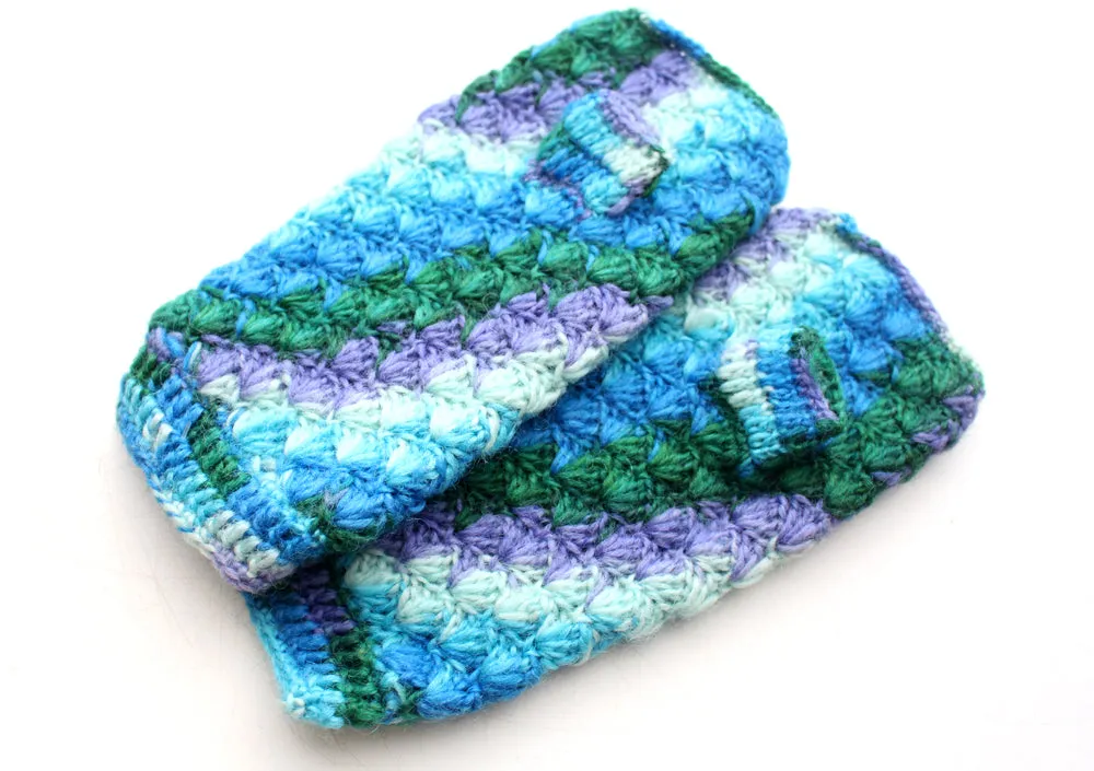 Multicolor Woolen Handwarmer, Handknit Soft Texting Gloves