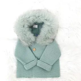 NEW!!  Pangasa Soft Green Faux Fur Jacket