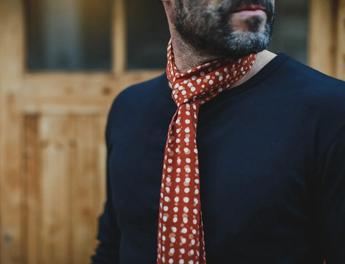 Rust Dot Japanese scarf