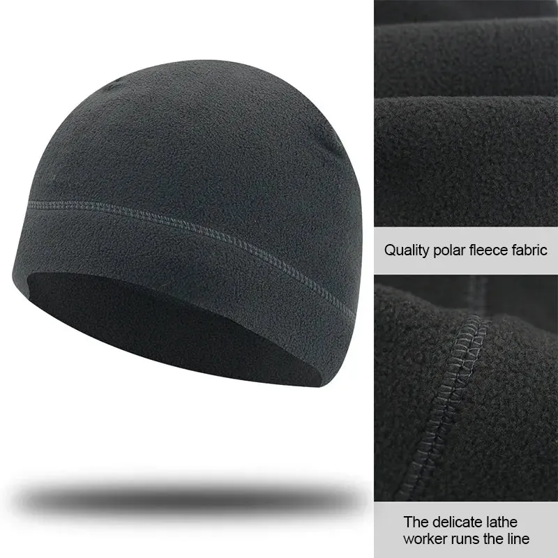 Unisex Warm Fleece Fabric Hats Fishing Cycling Hunting Military Men Caps Windproof Thermal Motorcycle Bicycle Helmet Inner Cap